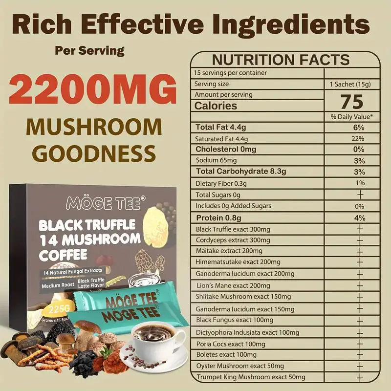 Black Truffle 14-Mushroom Blend Coffee Packets