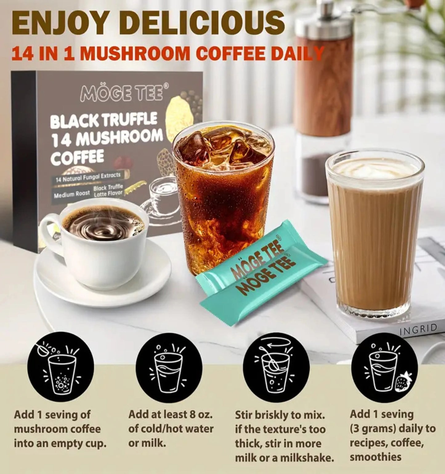 Black Truffle 14-Mushroom Blend Coffee Packets