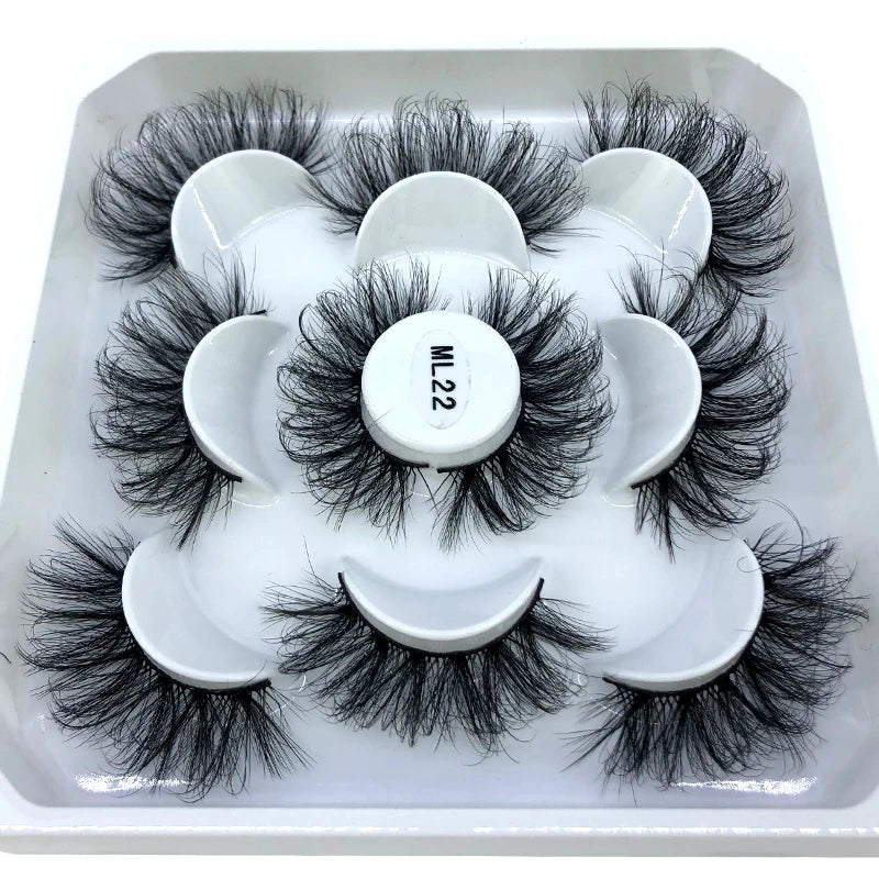 ✨ Wispy Natural 3D Mink Eyelashes (5 Pairs) ✨