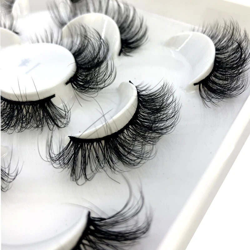 ✨ Wispy Natural 3D Mink Eyelashes (5 Pairs) ✨