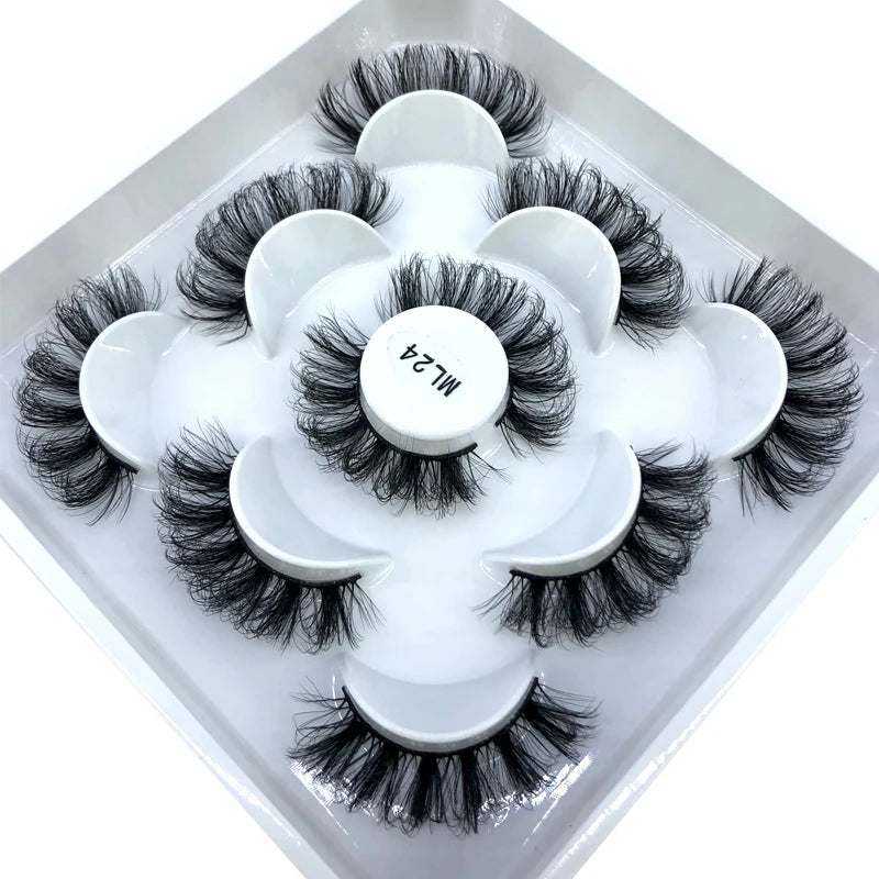 ✨ Wispy Natural 3D Mink Eyelashes (5 Pairs) ✨
