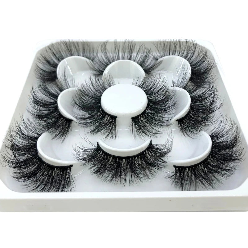 ✨ Wispy Natural 3D Mink Eyelashes (5 Pairs) ✨