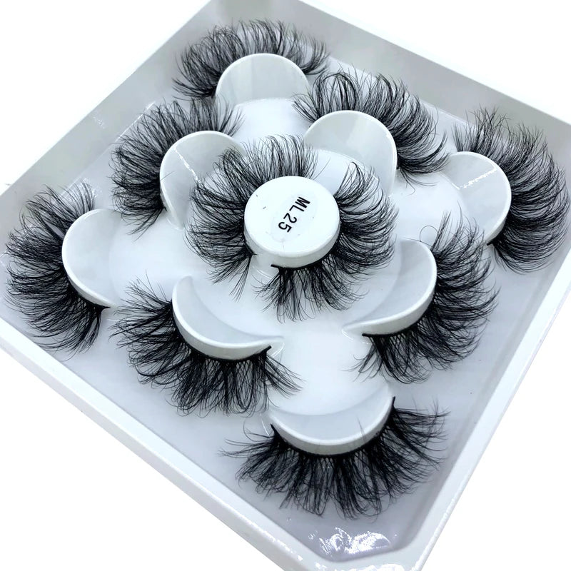 ✨ Wispy Natural 3D Mink Eyelashes (5 Pairs) ✨