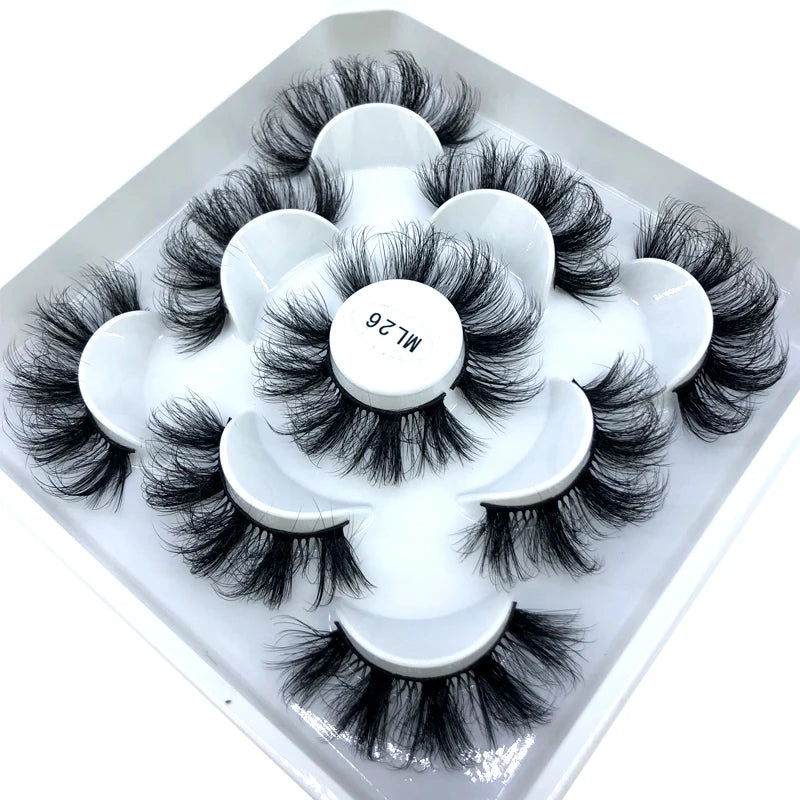 ✨ Wispy Natural 3D Mink Eyelashes (5 Pairs) ✨