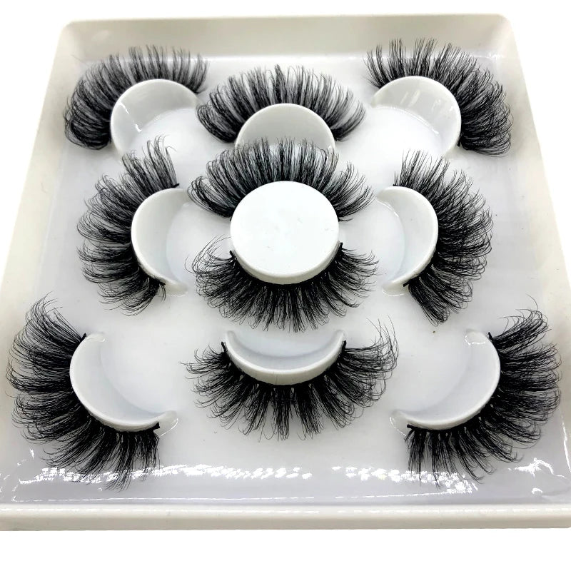 ✨ Wispy Natural 3D Mink Eyelashes (5 Pairs) ✨