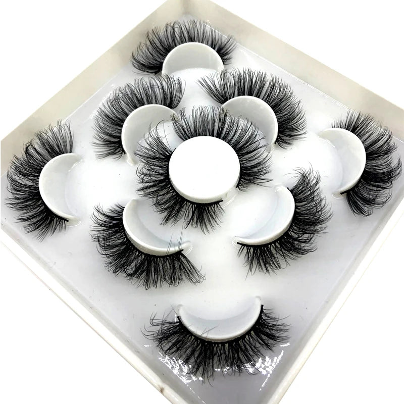 ✨ Wispy Natural 3D Mink Eyelashes (5 Pairs) ✨