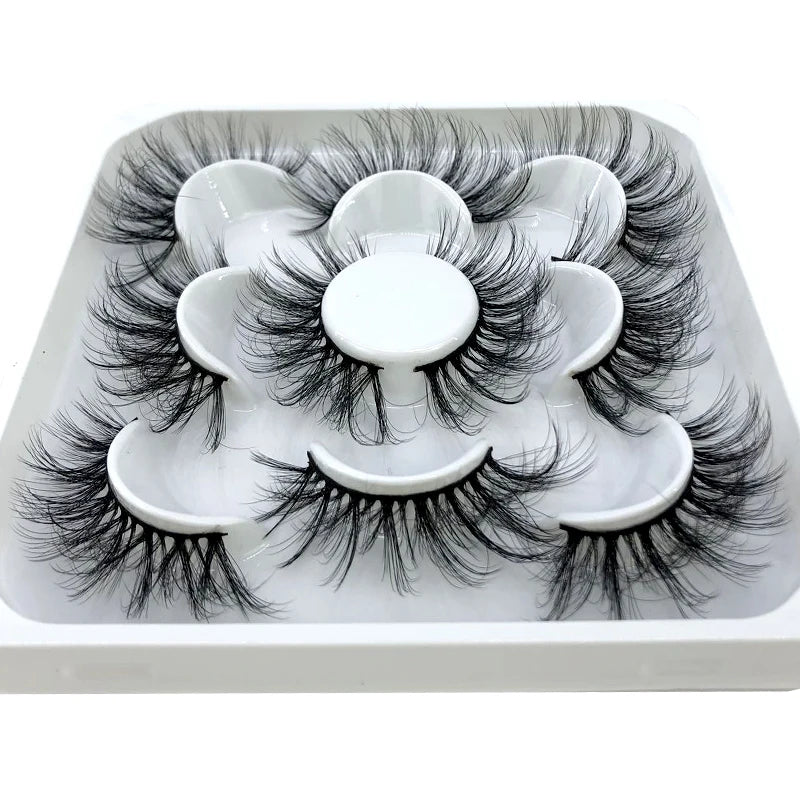 ✨ Wispy Natural 3D Mink Eyelashes (5 Pairs) ✨