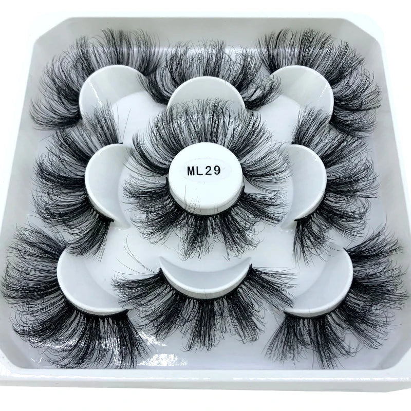 ✨ Wispy Natural 3D Mink Eyelashes (5 Pairs) ✨