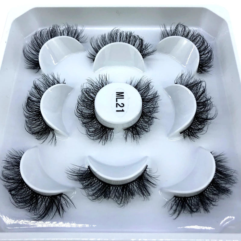 ✨ Wispy Natural 3D Mink Eyelashes (5 Pairs) ✨