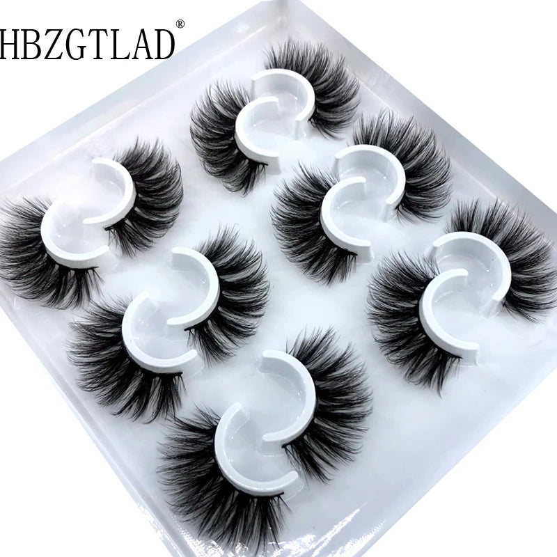 ✨ Wispy Natural 3D Mink Eyelashes (5 Pairs) ✨