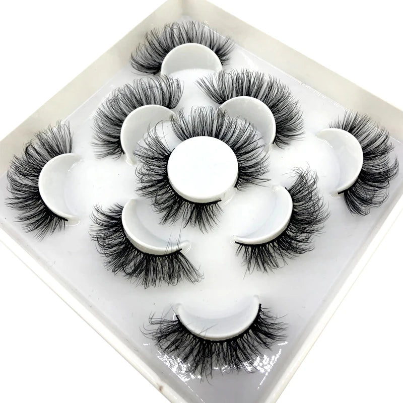 ✨ Wispy Natural 3D Mink Eyelashes (5 Pairs) ✨