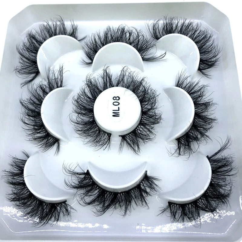 ✨ Wispy Natural 3D Mink Eyelashes (5 Pairs) ✨