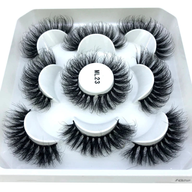 ✨ Wispy Natural 3D Mink Eyelashes (5 Pairs) ✨