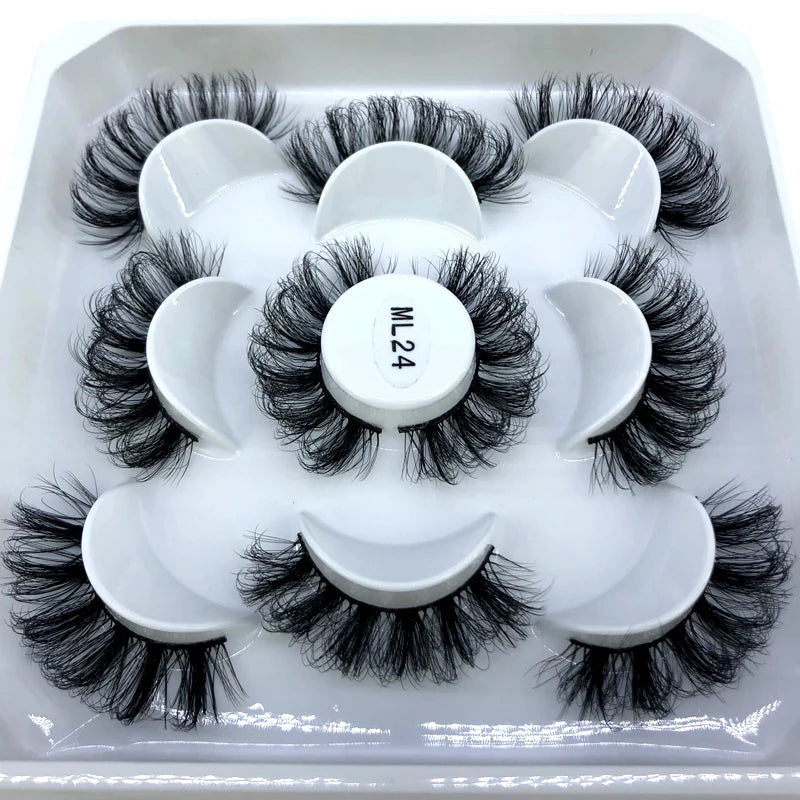 ✨ Wispy Natural 3D Mink Eyelashes (5 Pairs) ✨
