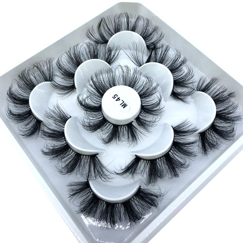 ✨ Wispy Natural 3D Mink Eyelashes (5 Pairs) ✨