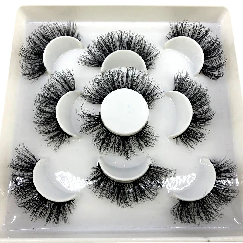 ✨ Wispy Natural 3D Mink Eyelashes (5 Pairs) ✨