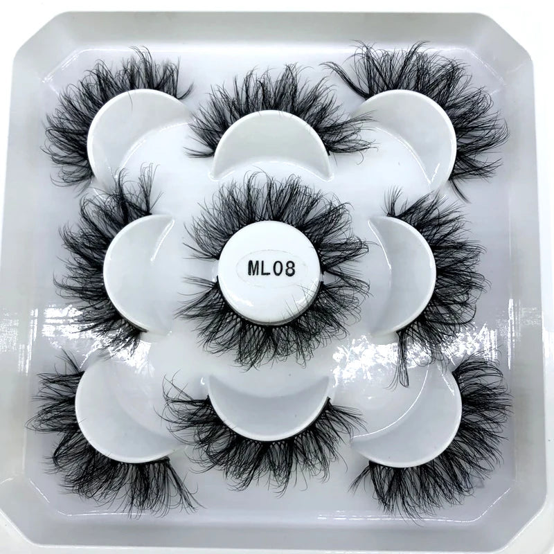 ✨ Wispy Natural 3D Mink Eyelashes (5 Pairs) ✨