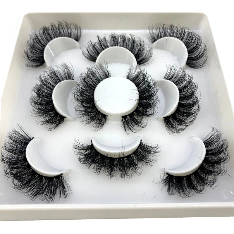 ✨ Wispy Natural 3D Mink Eyelashes (5 Pairs) ✨