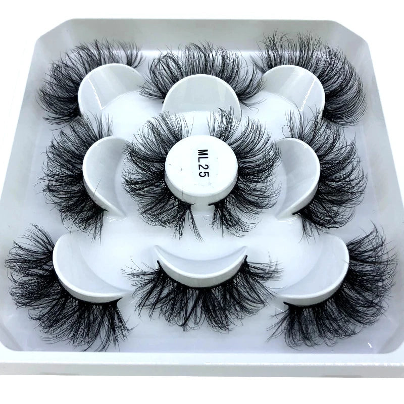 ✨ Wispy Natural 3D Mink Eyelashes (5 Pairs) ✨