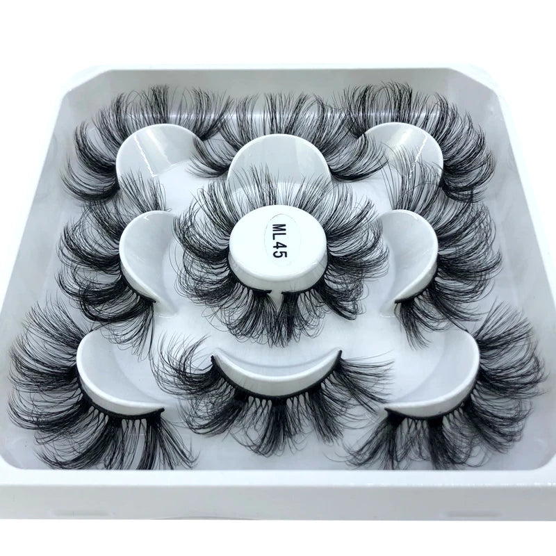 ✨ Wispy Natural 3D Mink Eyelashes (5 Pairs) ✨