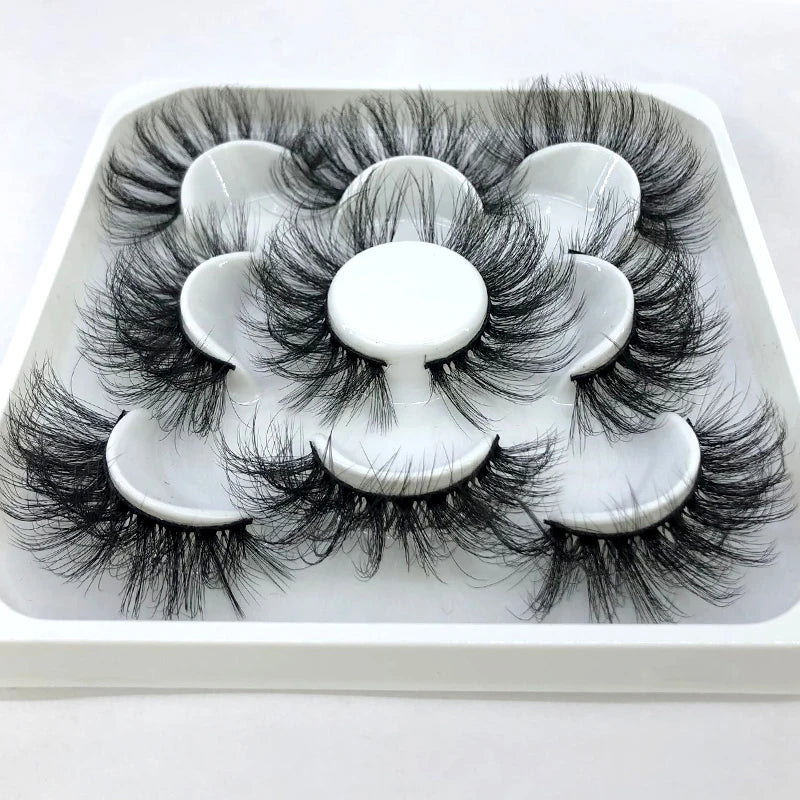 ✨ Wispy Natural 3D Mink Eyelashes (5 Pairs) ✨