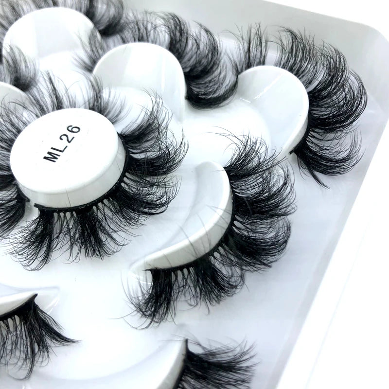 ✨ Wispy Natural 3D Mink Eyelashes (5 Pairs) ✨