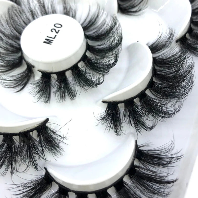 ✨ Wispy Natural 3D Mink Eyelashes (5 Pairs) ✨