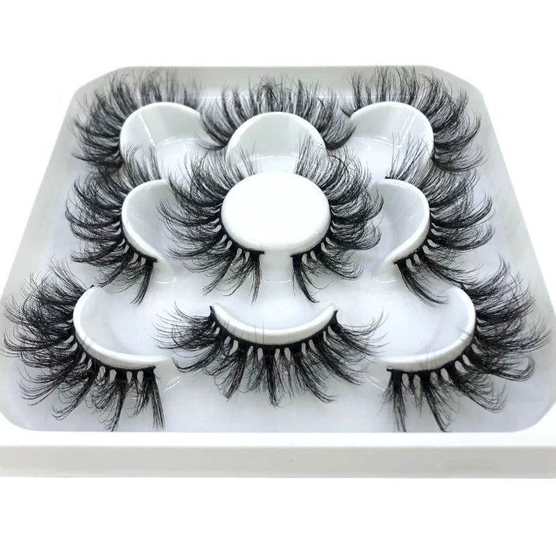 ✨ Wispy Natural 3D Mink Eyelashes (5 Pairs) ✨