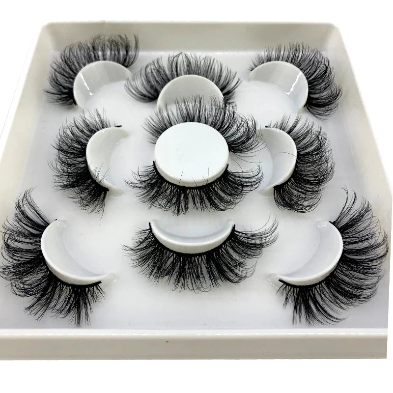 ✨ Wispy Natural 3D Mink Eyelashes (5 Pairs) ✨