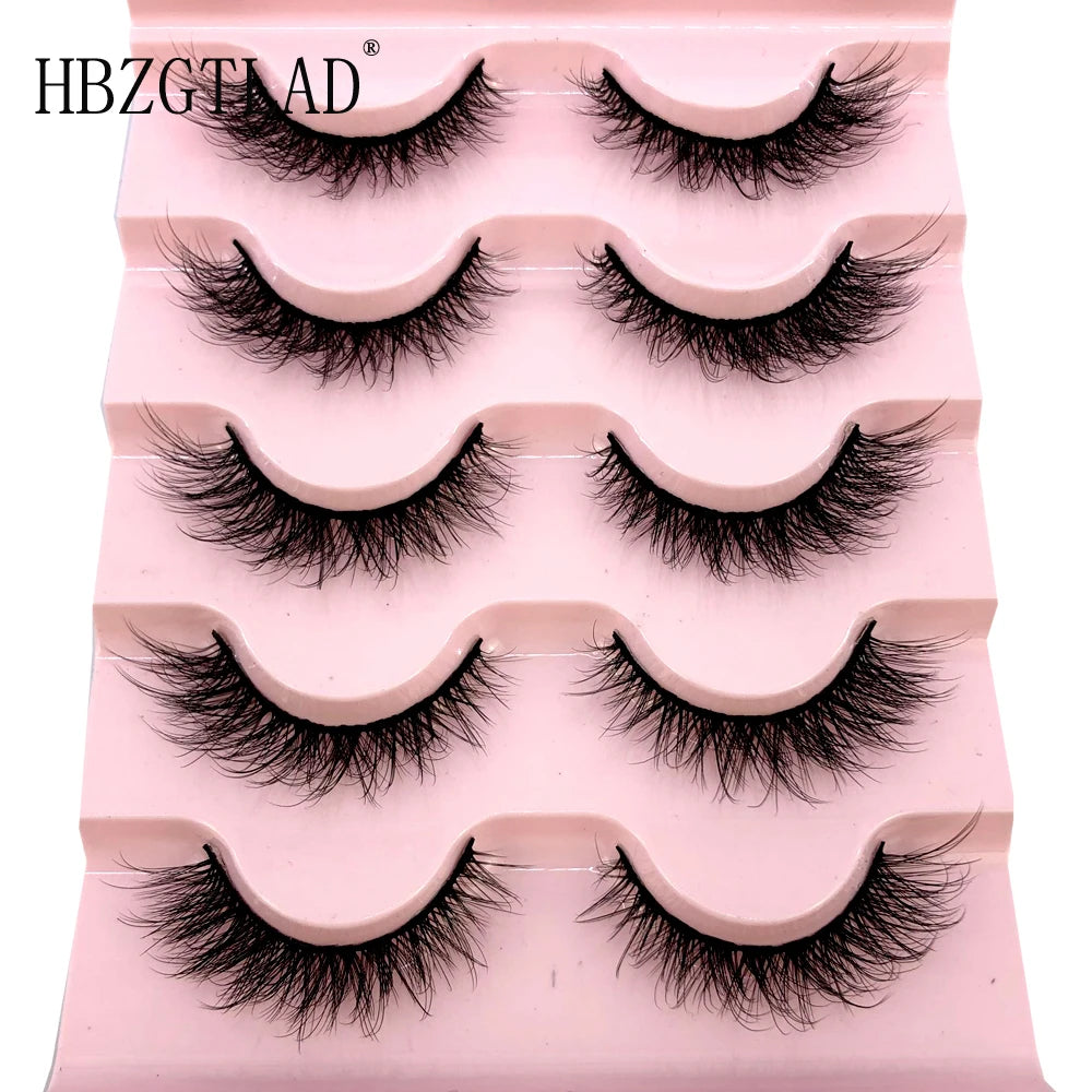 ✨ Wispy Natural 3D Mink Eyelashes (5 Pairs) ✨