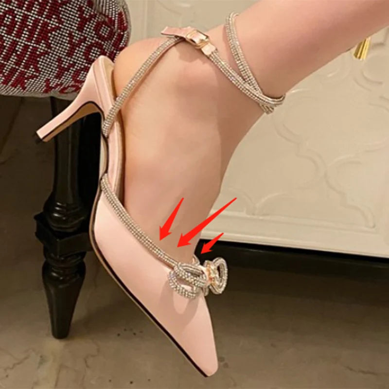 ✨Crystal Bow Pointed Toe Stilettos✨