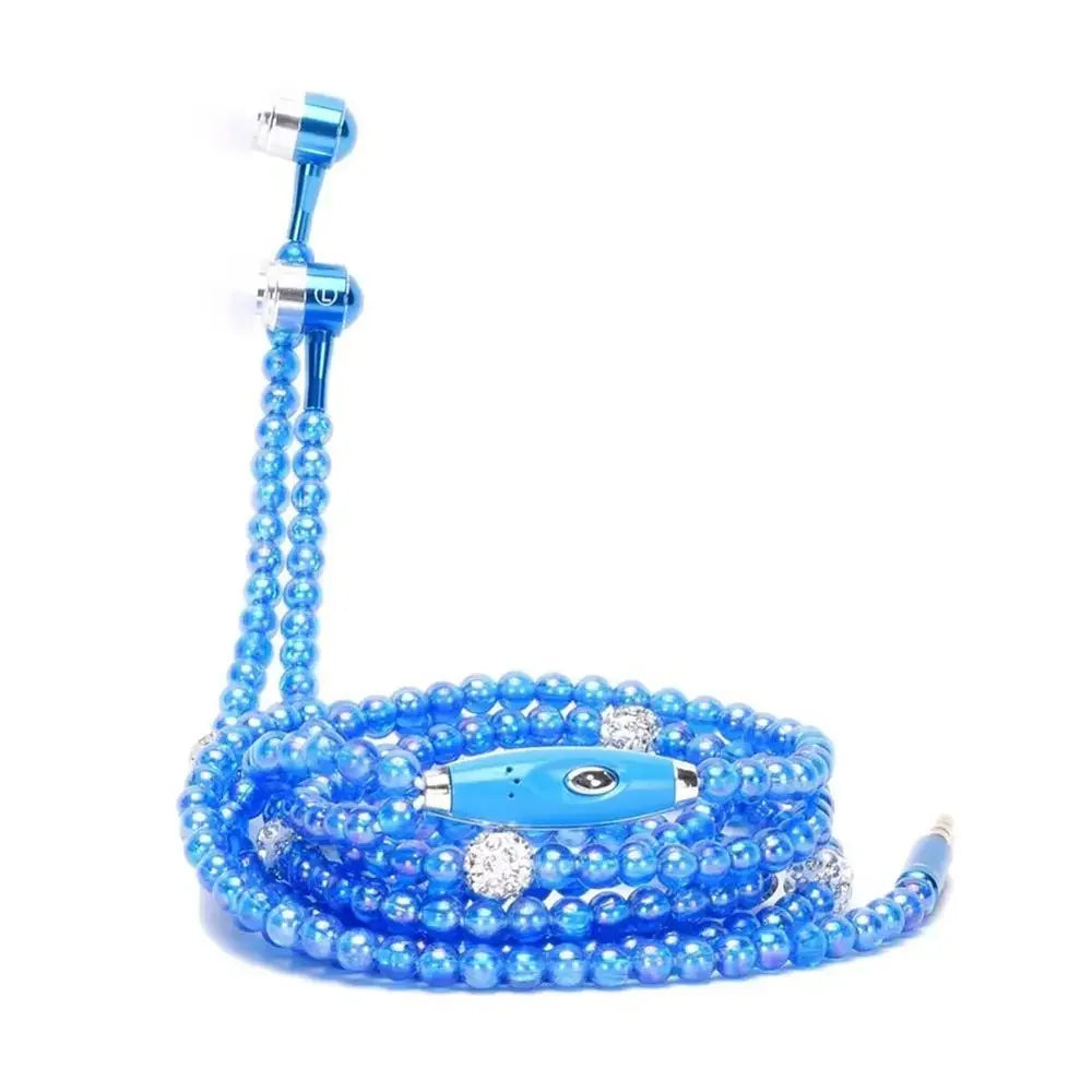 ✨Beaded Pearl Necklace Earphones w/Microphone✨