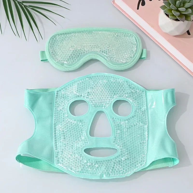 Reusable PVC Gel Cooling Face Mask Set