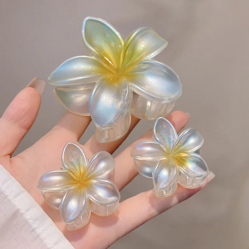 3Pc Iridescent Flower Hair Clip