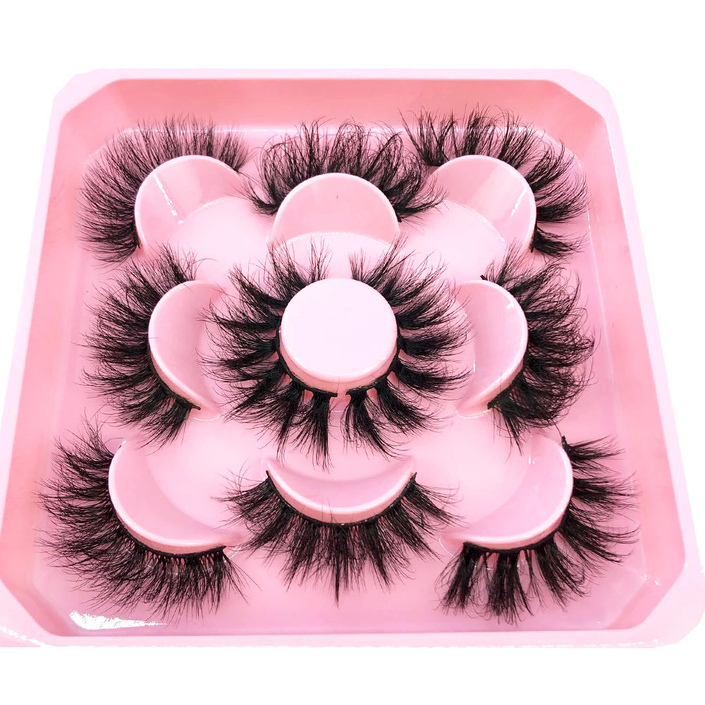 ✨ Wispy Natural 3D Mink Eyelashes (5 Pairs) ✨