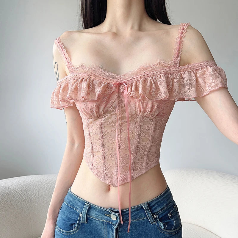 ✨ Blush Lace Ruffle Top ✨