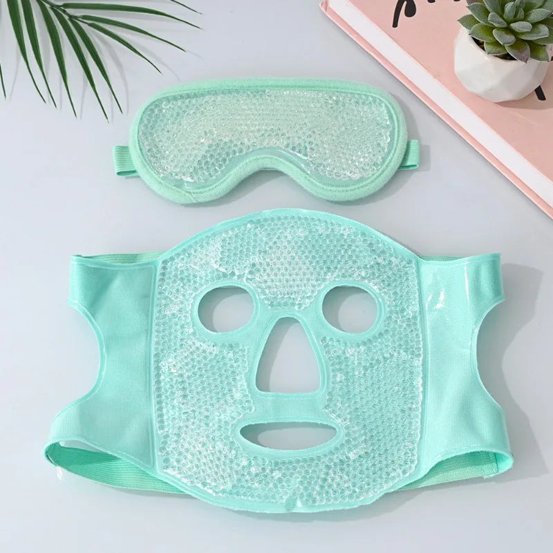 Reusable PVC Gel Cooling Face Mask Set