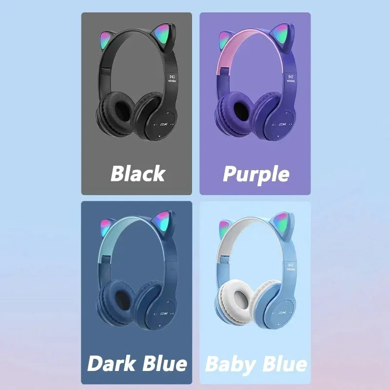 ✨Cat Ear LED Wireless Bluetooth Headphones✨