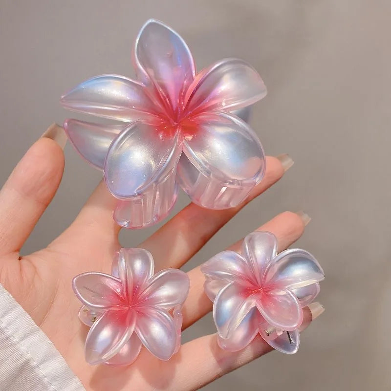 3Pc Iridescent Flower Hair Clip