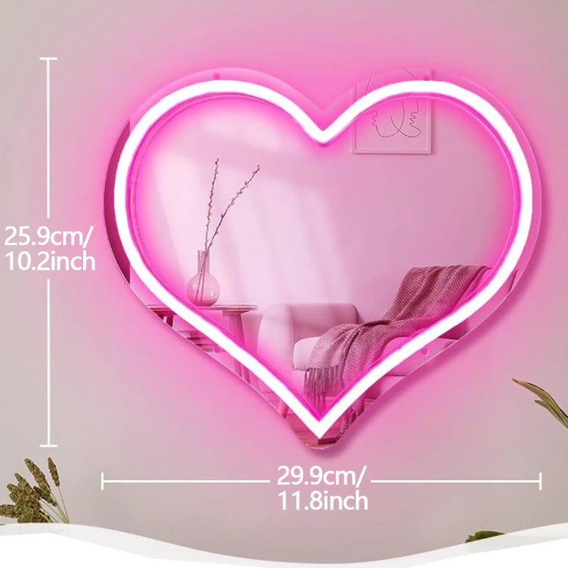 ✨LED Neon Heart Mirror✨
