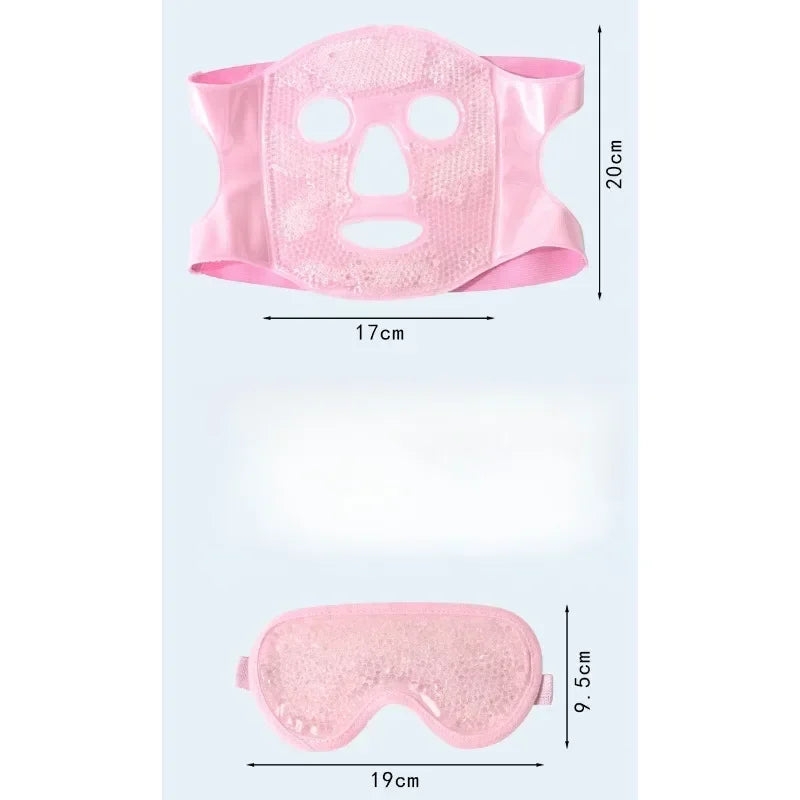 Reusable PVC Gel Cooling Face Mask Set
