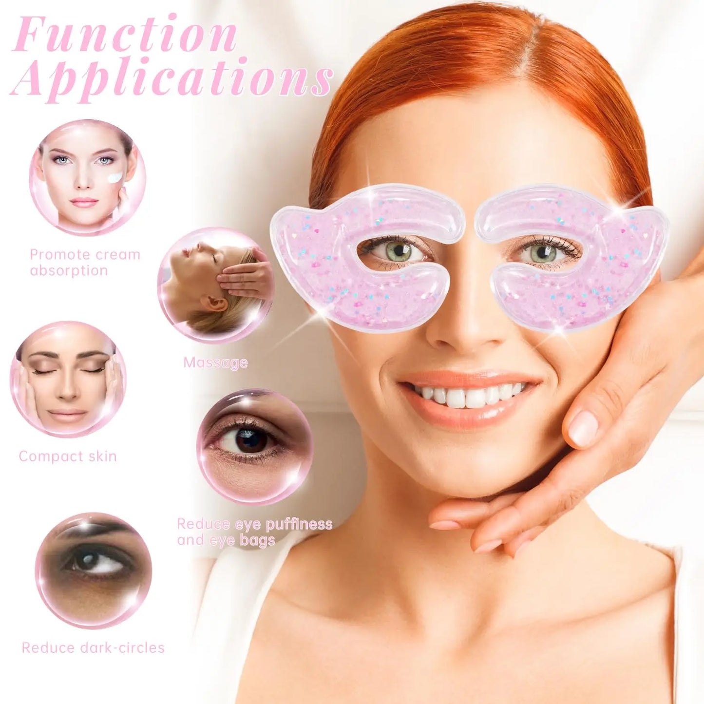 Reusable Heart Glitter Eye Pads Set
