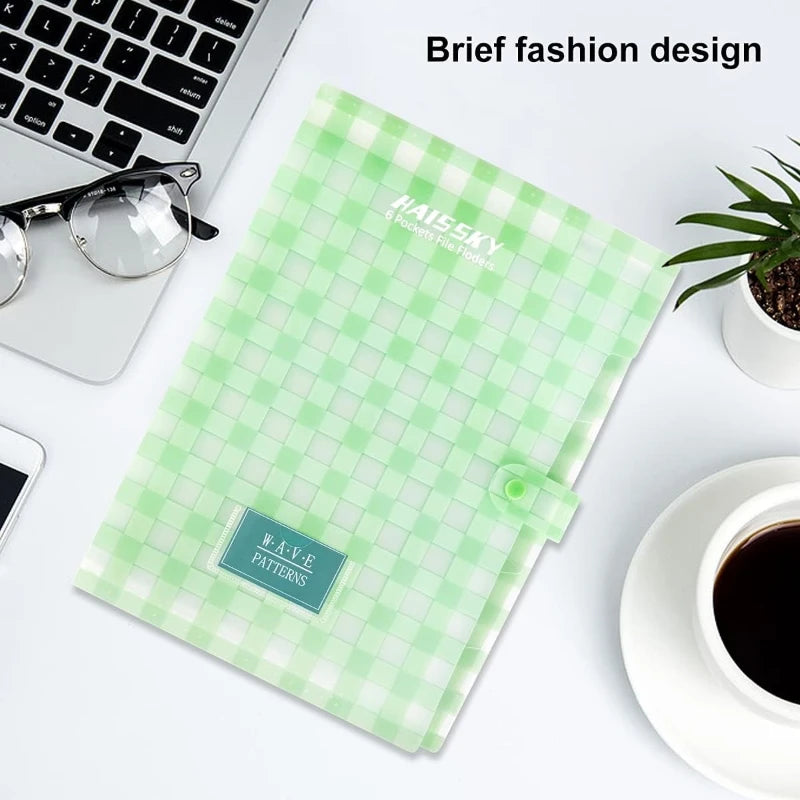 ✨Gingham Expanding File Folder (6 Pockets)✨