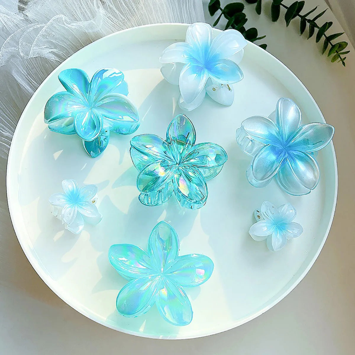 7pc Hibiscus Hair Clips