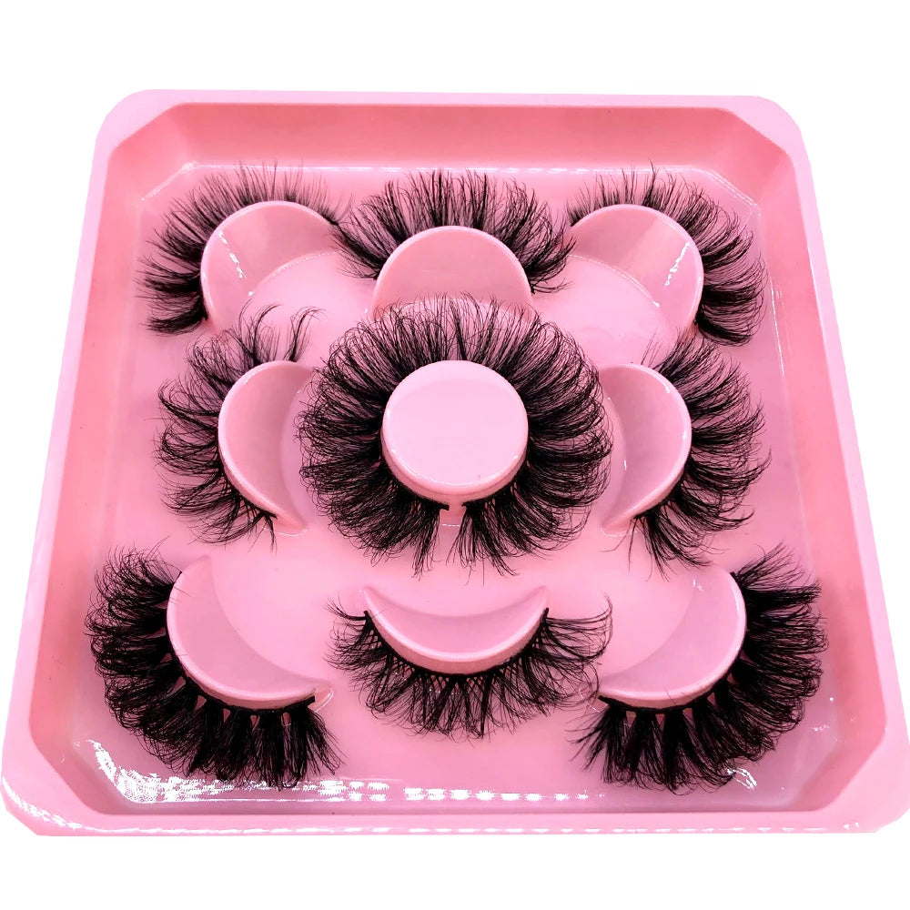 ✨ Wispy Natural 3D Mink Eyelashes (5 Pairs) ✨