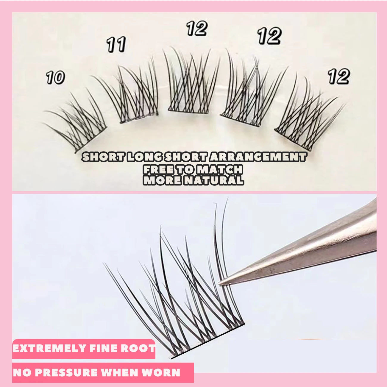 10 Rows Mixed Length Large Cluster Lashes