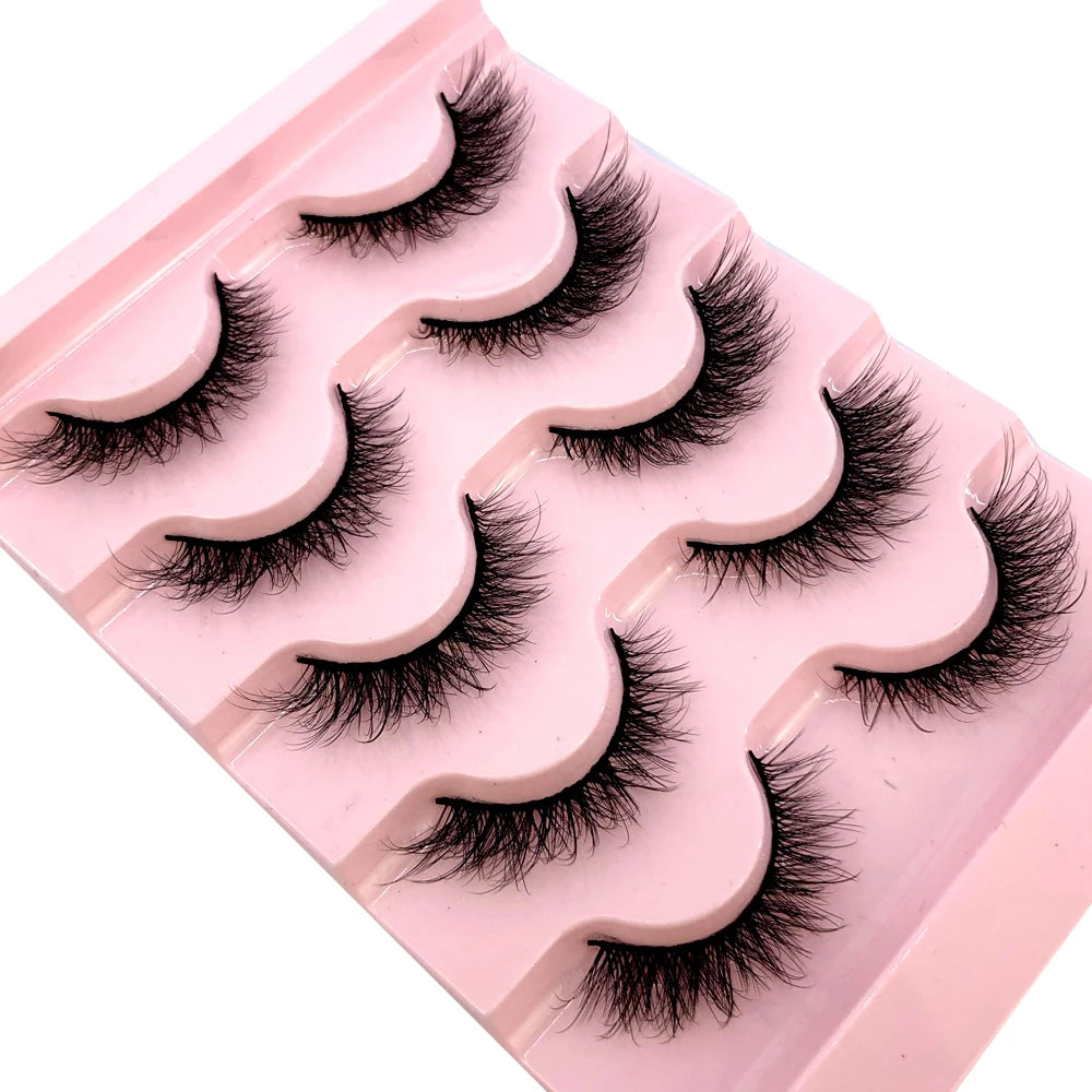 ✨ Wispy Natural 3D Mink Eyelashes (5 Pairs) ✨