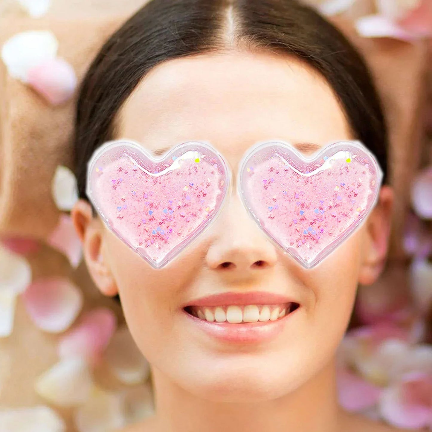Reusable Heart Glitter Eye Pads Set