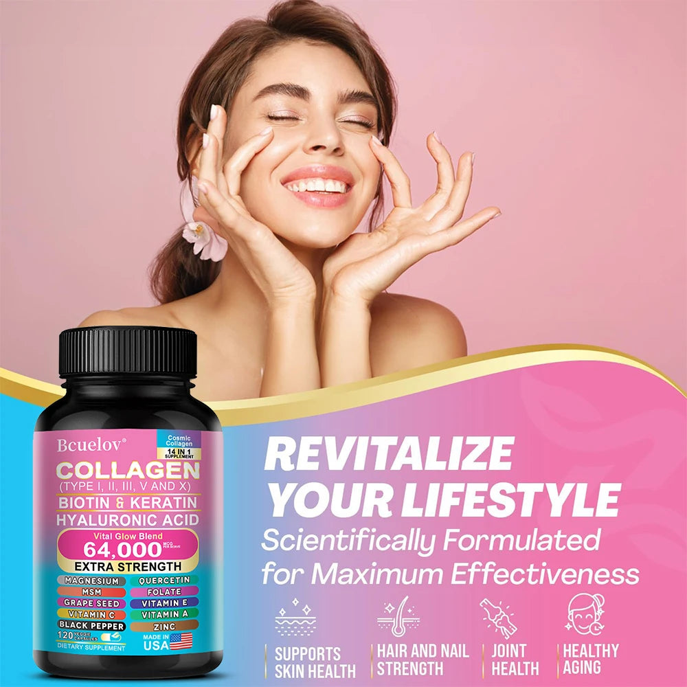 Collagen Peptides Types I, II, III, V & X Supplement