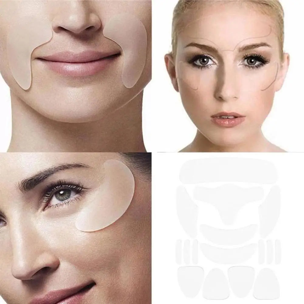 18pcs Reusable Silicone Anti-Wrinkle Patches Set